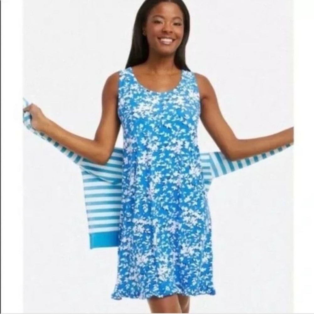🆕‎ Draper James Ruffle Nightie in Blue Shadow Floral
